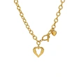 18K Gold Plated Angel Wing Love Heart T Bar Pendant Necklace
