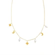 Women Fashion Jewelry Moon and Star Pearl Jewelry Necklace