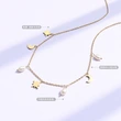 Women Fashion Jewelry Moon and Star Pearl Jewelry Necklace