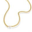 5mm Cuban Chain Women Pearl Necklace Jewelry