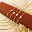 5mm Cuban Chain Women Pearl Necklace Jewelry