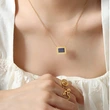 DIY Imitation Stone Gold Plated Geometry Pendant Necklace