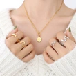Gold Plated Curb Chain and Paper Clip Chain T Bar Pendant Necklace