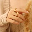 Fashion Jewerly Women Gold Color Symbol Ring