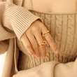 Fashion Jewerly Women Gold Color Symbol Ring