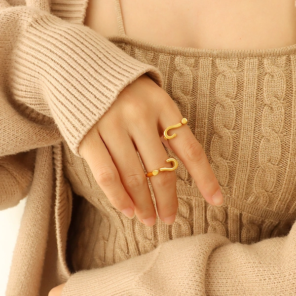 Fashion Jewerly Women Gold Color Symbol Ring