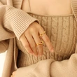 Fashion Jewerly Women Gold Color Symbol Ring