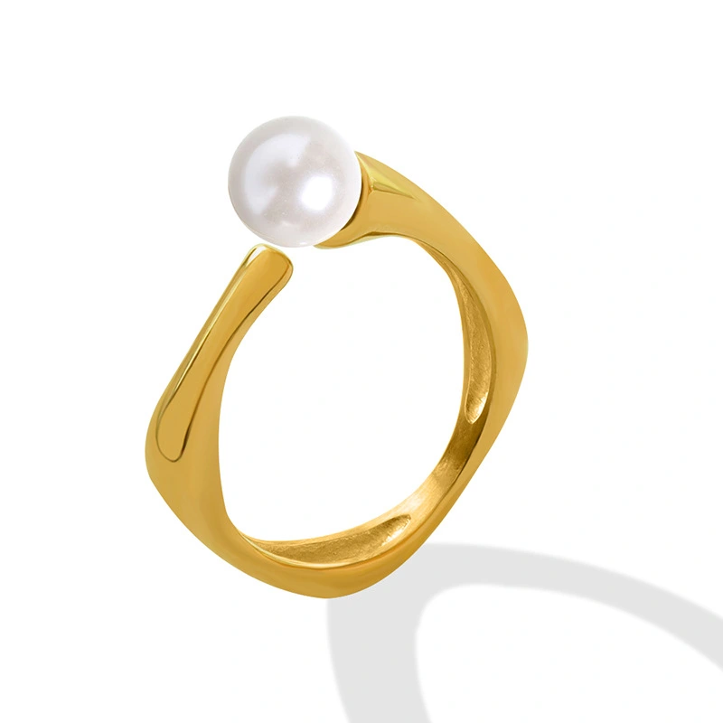 Gold Plated Women Fashion Jewelry Pearl Ring