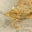 Gold Plated Women Fashion Jewelry Pearl Ring