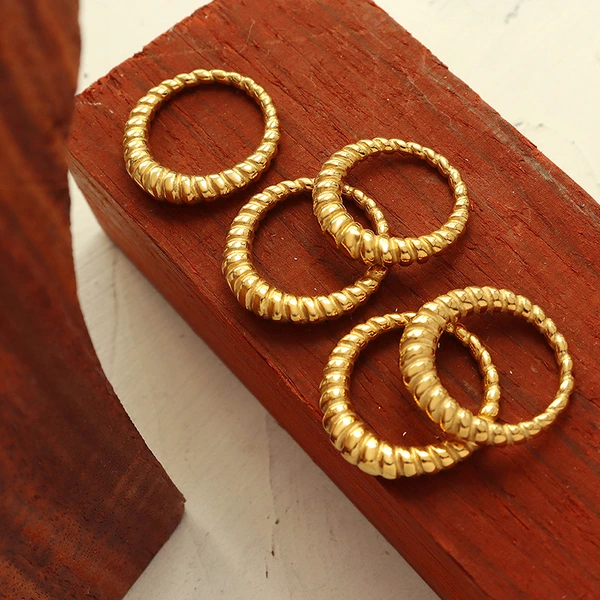 Bold Sterling Silver Rings Gold Plated For Women 