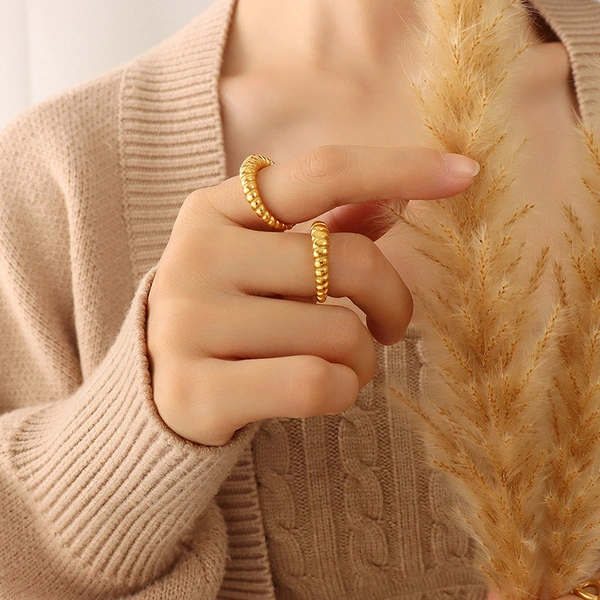 Bold Sterling Silver Rings Gold Plated For Women 