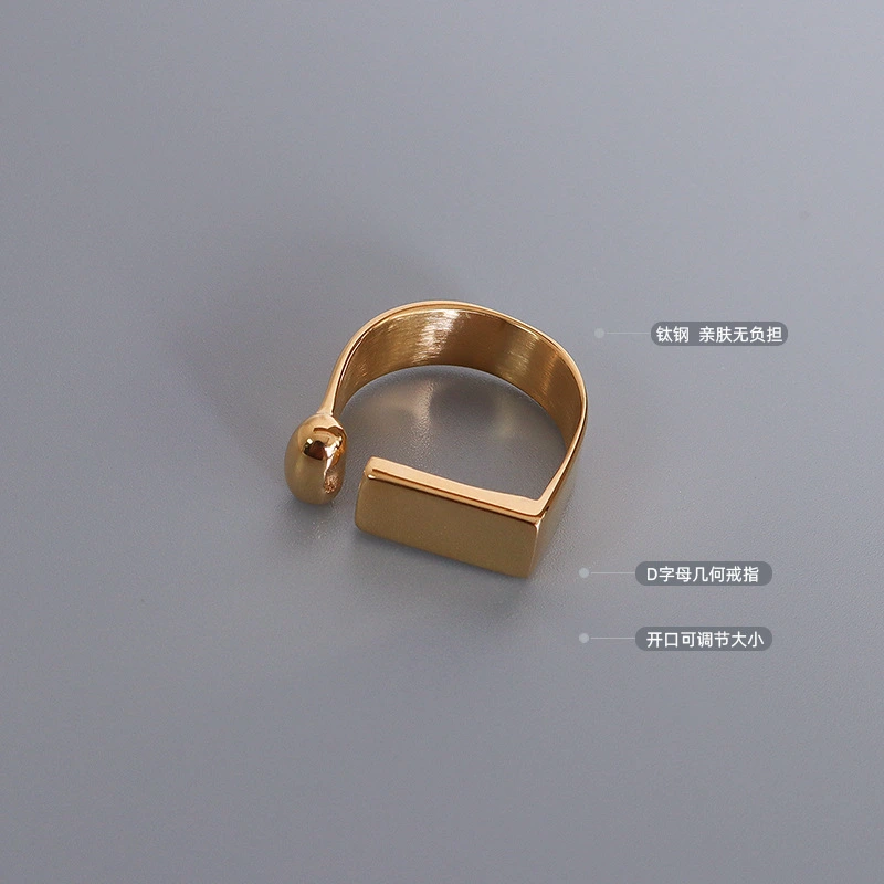 18K Yellow Gold Open Style Ring Women Jewelry