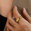 18K Yellow Gold Open Style Ring Women Jewelry