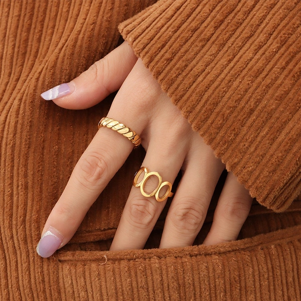 Modern and Sleek 18K PVD Gold Plated Ring