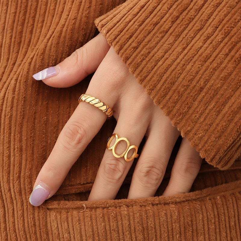 Modern and Sleek 18K PVD Gold Plated Ring