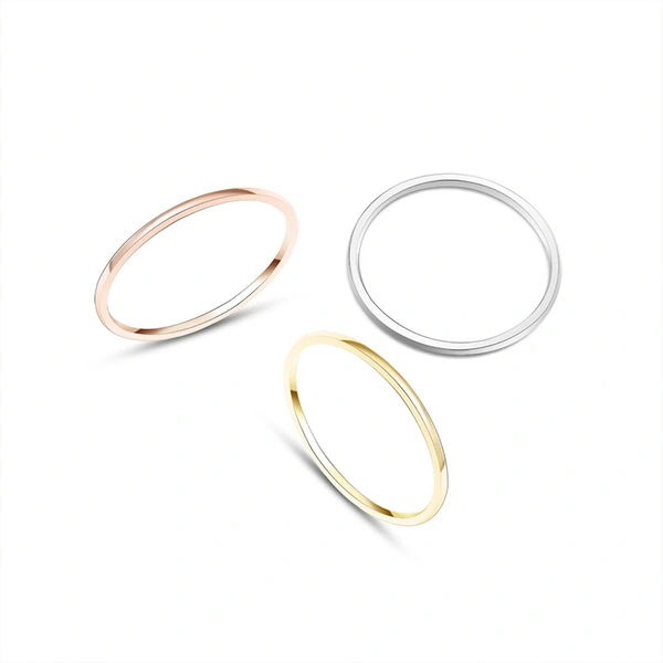 Gold Plated Handmade Plain Stacker Ring