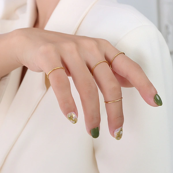 Gold Plated Handmade Plain Stacker Ring