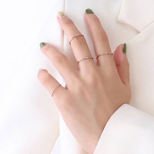 Gold Plated Handmade Plain Stacker Ring