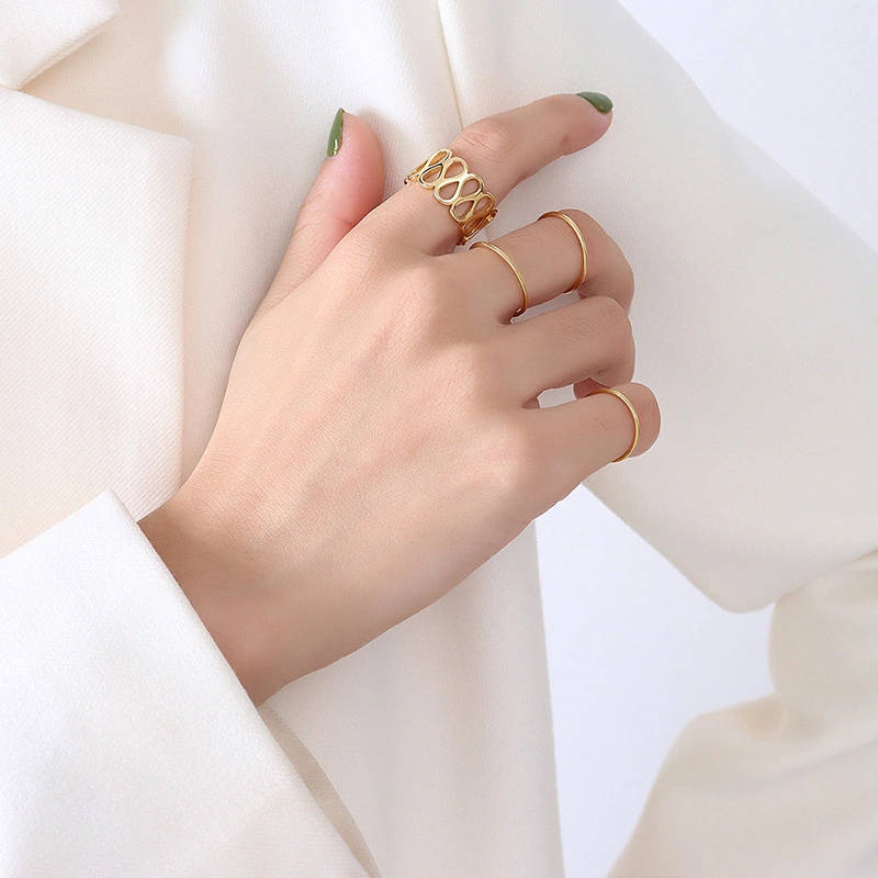 Gold Plated Handmade Plain Stacker Ring