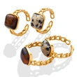 316L Stainless Steel Tiger Eye Ring for women