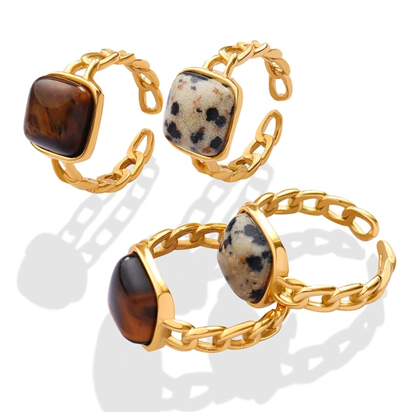 316L Stainless Steel Tiger Eye Ring for women