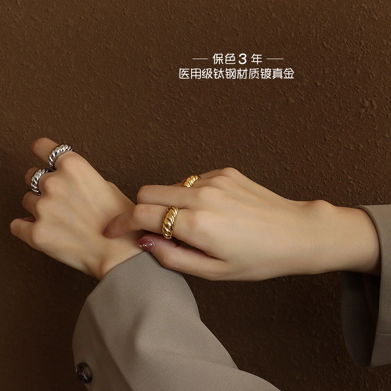 316L Stainless Steel Croissant Dome Ring