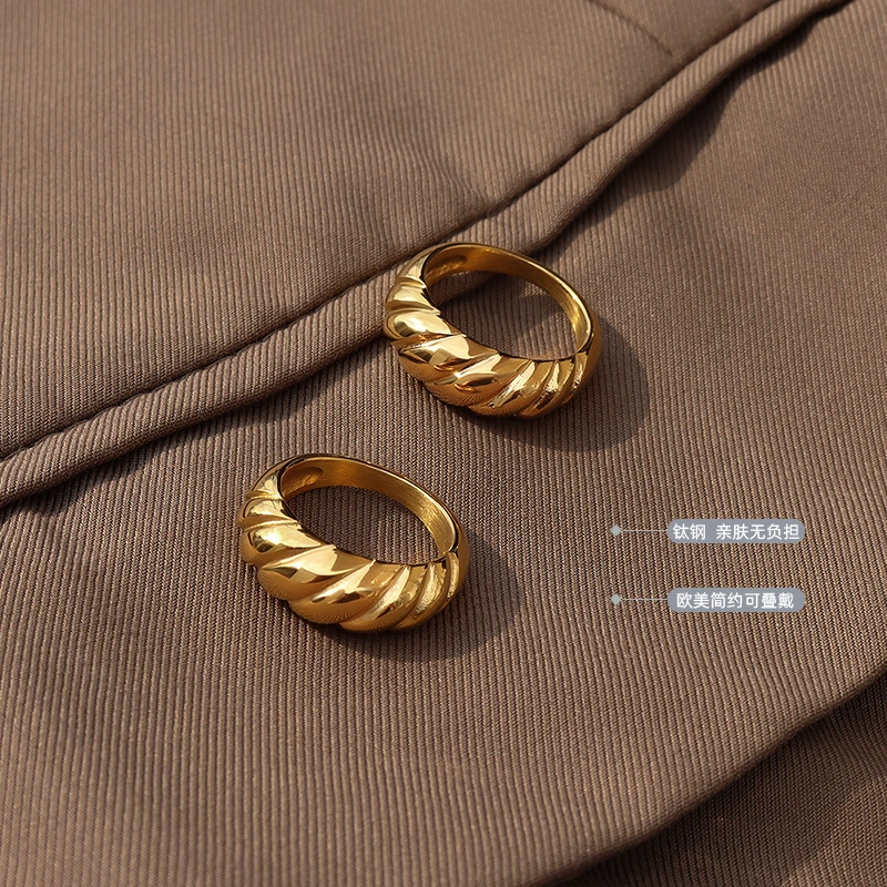 316L Stainless Steel Croissant Dome Ring