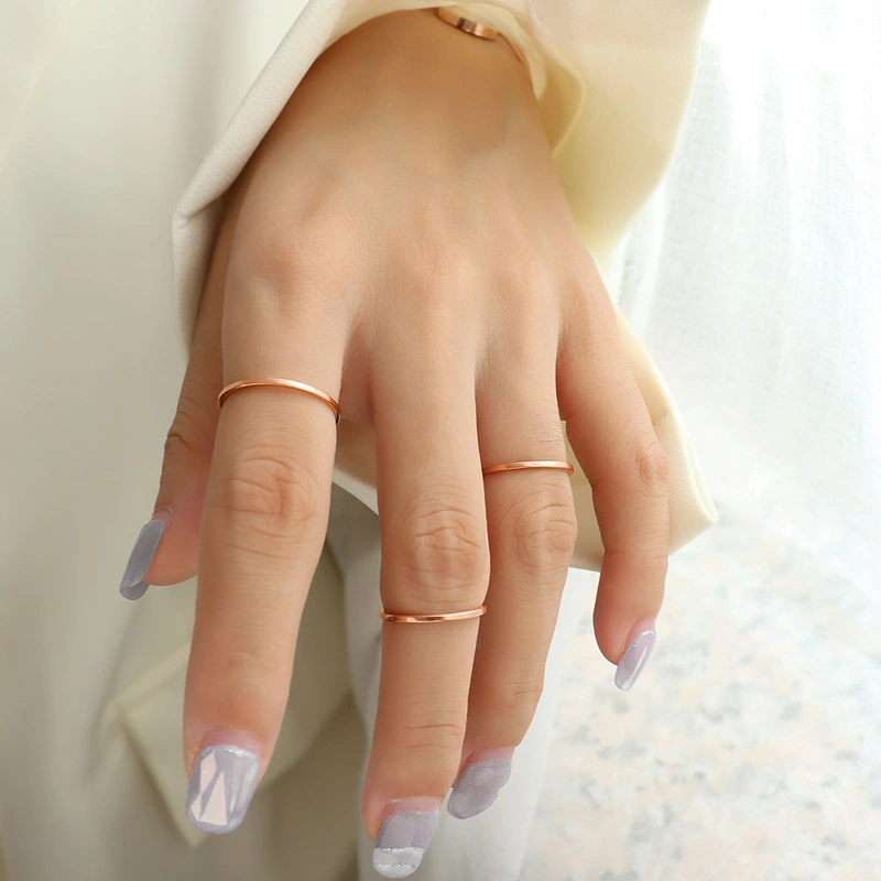 Titanium Steel PVD Plated Plain Jewelry Ring