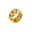Stainless Steel 18K Gold Plated Rolex Style Ring