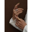 18K gold plated open adjustable snake shape ring
