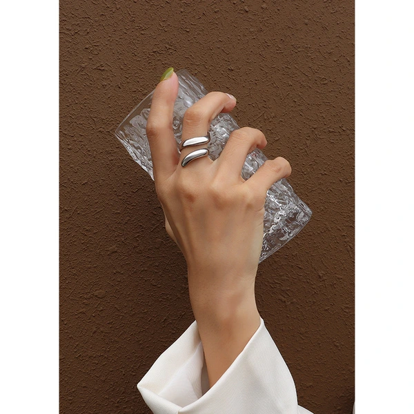 18K gold plated open adjustable snake shape ring