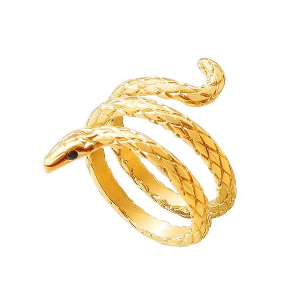 Hypoallergenic Yellow Gold Snake Ring