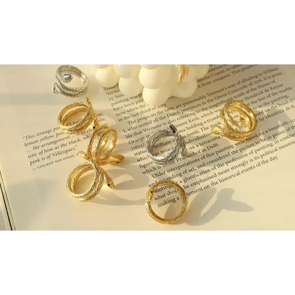 Hypoallergenic Yellow Gold Snake Ring