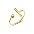 Titanium Gold PVD Creative T Shape Open Ring