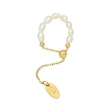 Adjustable Chain Gold Women Pearl Ring