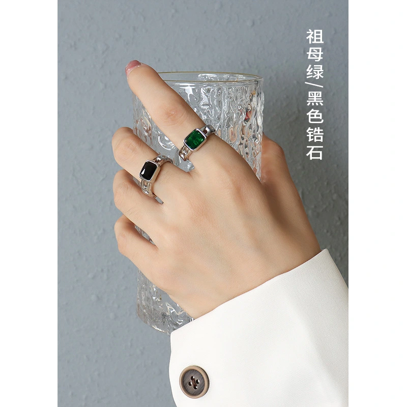 Gold Color Bezel Setting Green Stone Ring