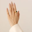 Gold Color Irregular Gemstone Steel Ring
