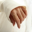 Stainless Steel Jewelry Bony Hollow Ring Gold Chain Ring