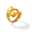 Gold PVD Women Twisted Dash Ring
