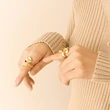 Gold PVD Women Twisted Dash Ring