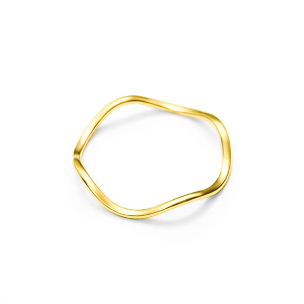 Gold Plated PVD Hypoallergenic Women Ripple Ring