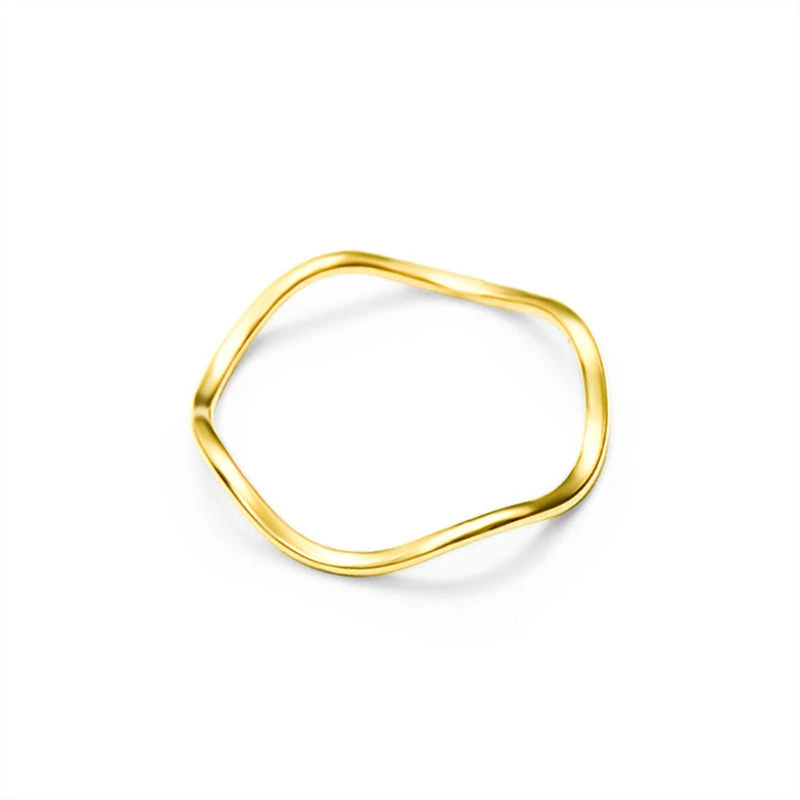 Gold Plated PVD Hypoallergenic Women Ripple Ring