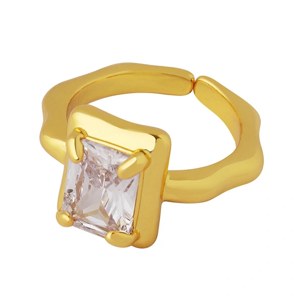 Gold plated Hand Setting Crystal Ring