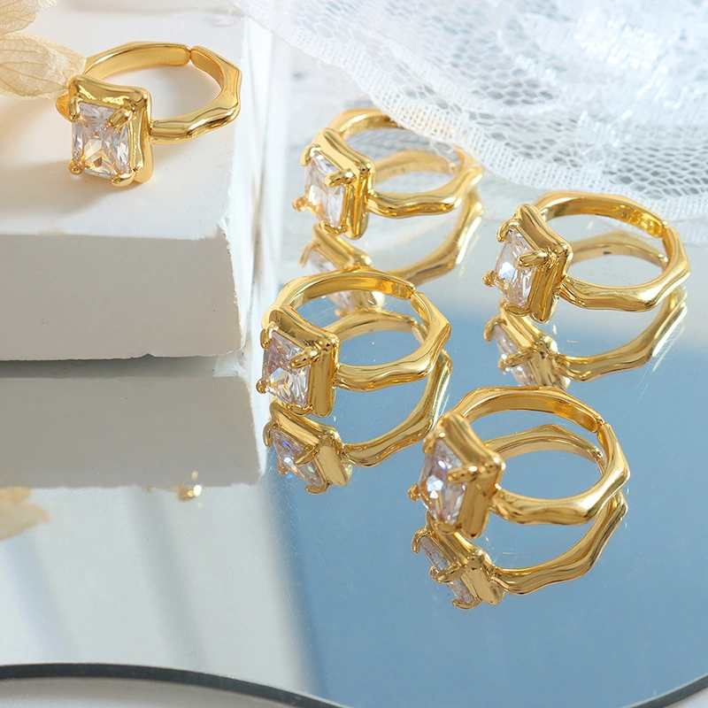 Gold plated Hand Setting Crystal Ring