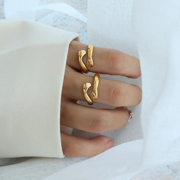 Titanmium Women Jewelry Embrace Ring