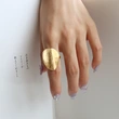Frosted Brushed Effect Gold Ring