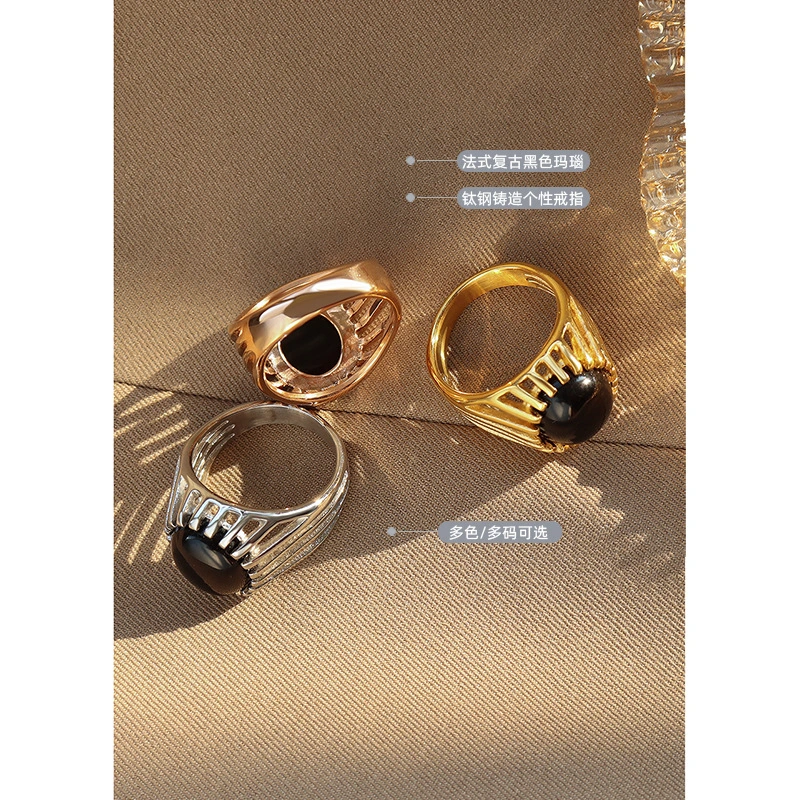 Hollow Design Cat Eye Stone Women Jewelry Ring