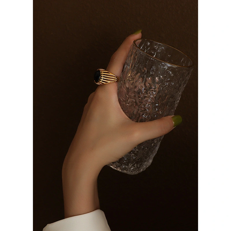 Hollow Design Cat Eye Stone Women Jewelry Ring