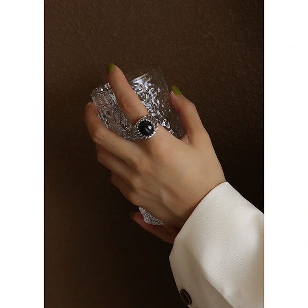 Hollow Design Cat Eye Stone Women Jewelry Ring