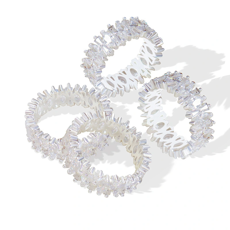 Iced Out Marique Cut Clean Stone Jewelry Ring